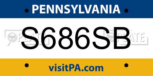 S686SB Pennsylvania License Plate