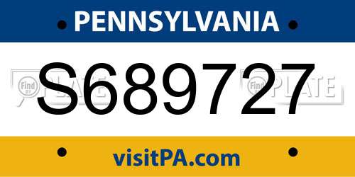 S689727 Pennsylvania License Plate