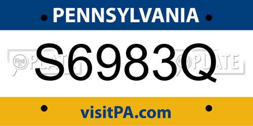 S6983Q Pennsylvania License Plate