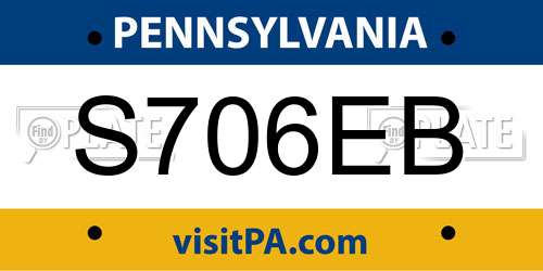 S706EB Pennsylvania License Plate