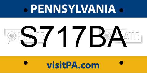 S717BA Pennsylvania License Plate
