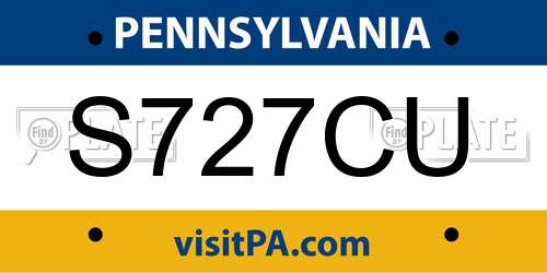 S727CU Pennsylvania License Plate