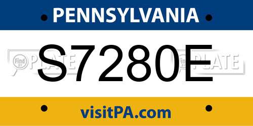 S7280E Pennsylvania License Plate