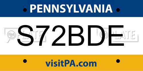 S72BDE Pennsylvania License Plate