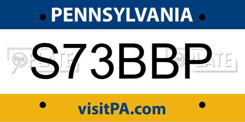 S73BBP Pennsylvania License Plate