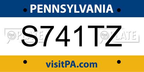 S741TZ Pennsylvania License Plate