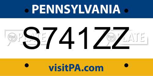 S741ZZ Pennsylvania License Plate