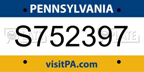 S752397 Pennsylvania License Plate