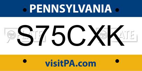 S75CXK Pennsylvania License Plate