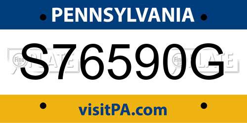 S76590G Pennsylvania License Plate