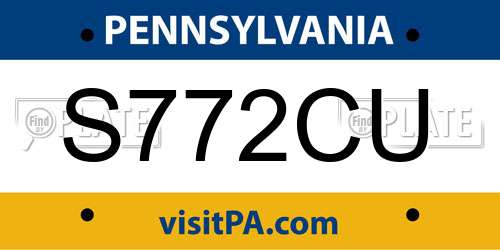 S772CU Pennsylvania License Plate