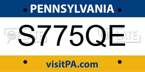 S775QE Pennsylvania License Plate