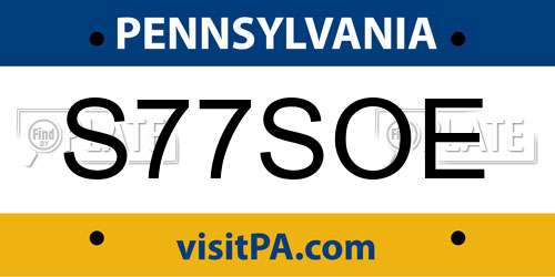 S77SOE Pennsylvania License Plate