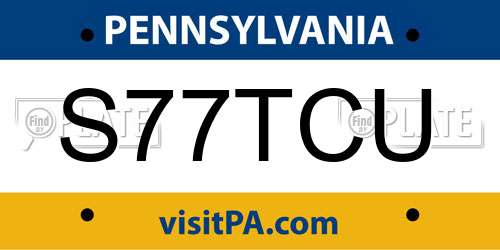 S77TCU Pennsylvania License Plate