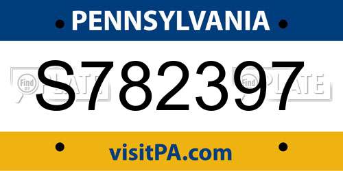 S782397 Pennsylvania License Plate