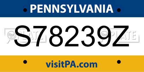 S78239Z Pennsylvania License Plate