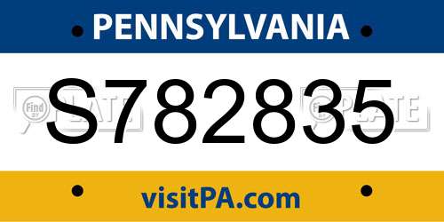 S782835 Pennsylvania License Plate