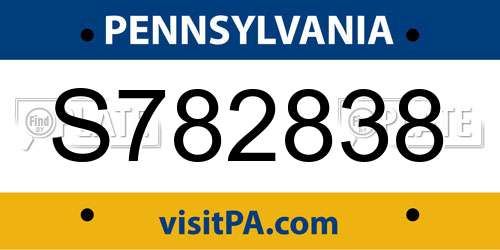S782838 Pennsylvania License Plate