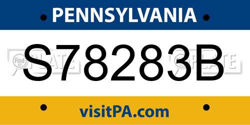 S78283B Pennsylvania License Plate