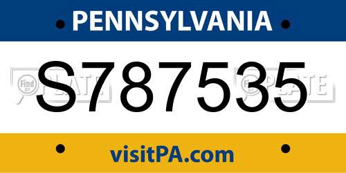 S787535 Pennsylvania License Plate
