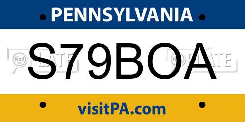 S79BOA Pennsylvania License Plate