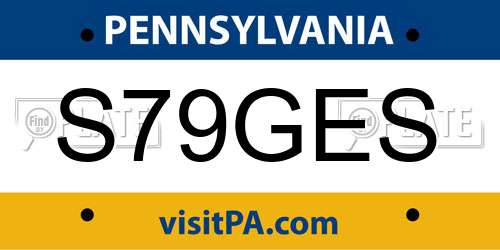 S79GES Pennsylvania License Plate