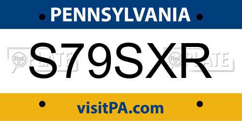 S79SXR Pennsylvania License Plate