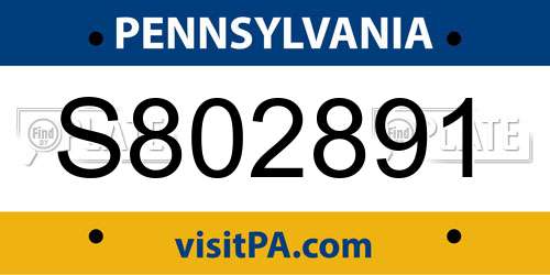 S802891 Pennsylvania License Plate