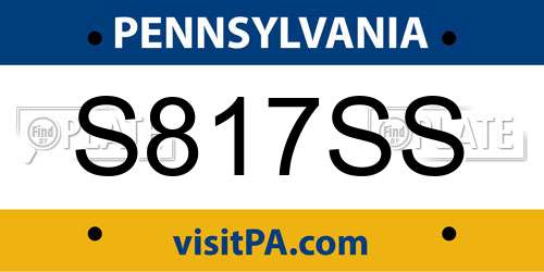S817SS Pennsylvania License Plate