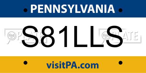 S81LLS Pennsylvania License Plate