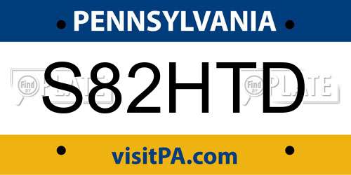 S82HTD Pennsylvania License Plate
