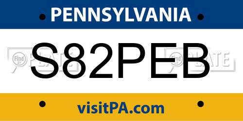 S82PEB Pennsylvania License Plate