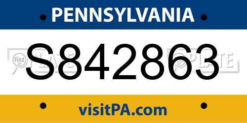 S842863 Pennsylvania License Plate
