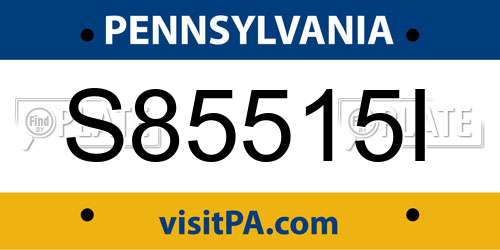 S85515I Pennsylvania License Plate
