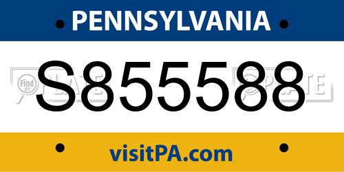 S855588 Pennsylvania License Plate