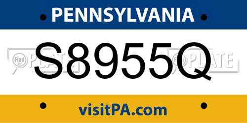 S8955Q Pennsylvania License Plate