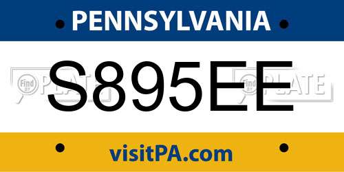 S895EE Pennsylvania License Plate