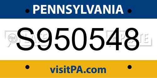 S950548 Pennsylvania License Plate