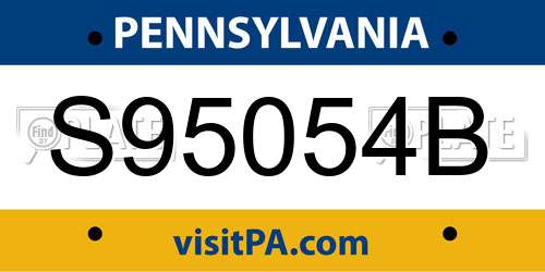S95054B Pennsylvania License Plate