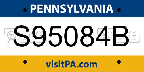S95084B Pennsylvania License Plate