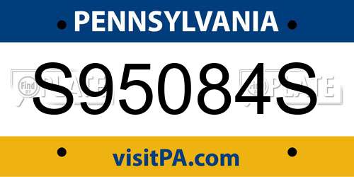S95084S Pennsylvania License Plate