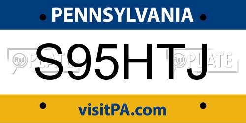 S95HTJ Pennsylvania License Plate