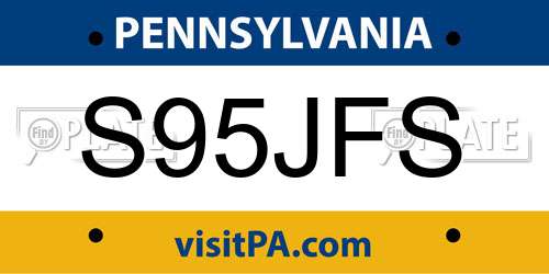 S95JFS Pennsylvania License Plate