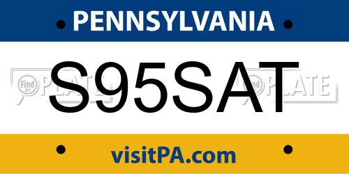 S95SAT Pennsylvania License Plate
