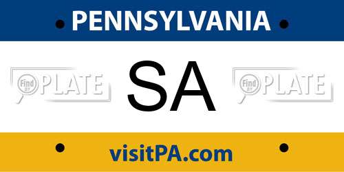 SA Pennsylvania License Plate