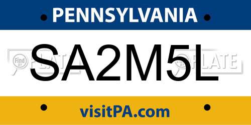 SA2M5L Pennsylvania License Plate