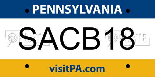 SACB18 Pennsylvania License Plate