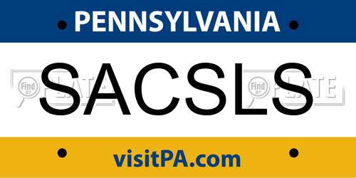 SACSLS Pennsylvania License Plate