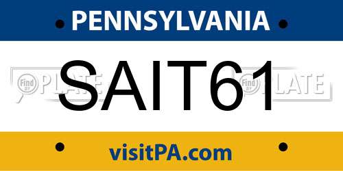 SAIT61 Pennsylvania License Plate