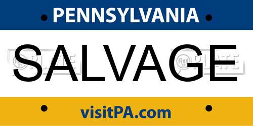 SALVAGE Pennsylvania License Plate